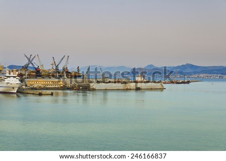 PALERMO, ITALY, August 3, 2011:  Shipping containers in Palermo, one of Italy\'s leading industrial centers