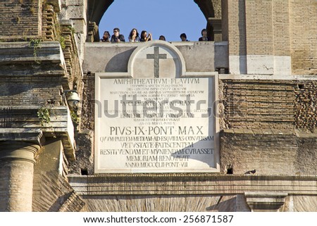 ROME, ITALY, November 26, 2011: The beautiful view of the Great Colosseum, Rome, Italy