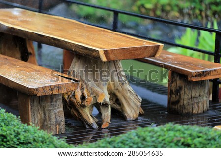 Garden furniture made from wood