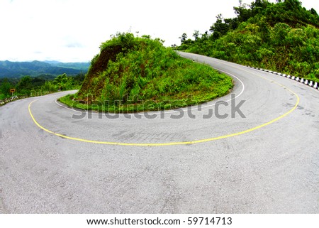 Sharp curve of road