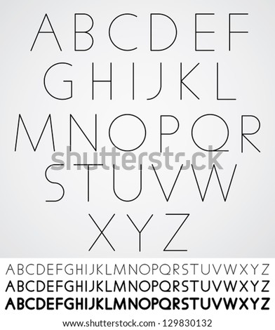 Elegant Font Alphabet Elegant light font, vector