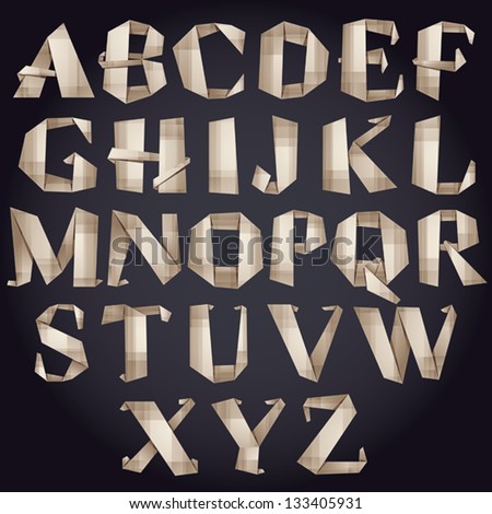 Origami style font vector paper alphabet Origami style font vector paper alphabet