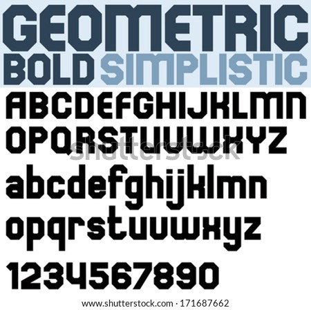 Poster black bold geometric font and numbers Poster black bold geometric font and numbers