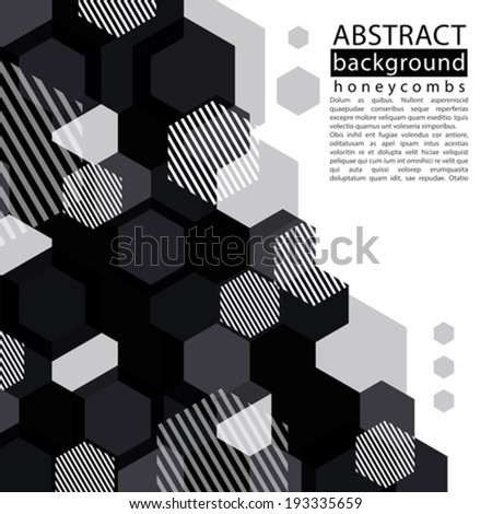 Black and white honeycomb abstract background with caption and text decorative geometric monochrome backdrop transparent vector background Black and white honeycomb abstract background with caption and text decorative geometric monochrome backdrop transparent vector background