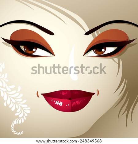 Facial emotions of a young pretty woman with a modern haircut. Coquette lady visage, expressive human eyes, lips and locks.