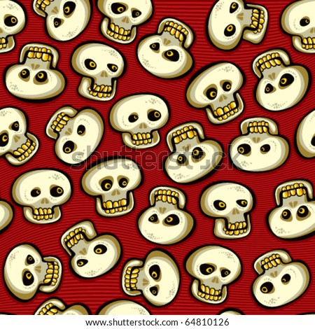 stock vector Seamless skulls background tribal cartoon pattern