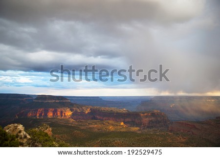 Storm above Grand Canyon, Arizona, USA