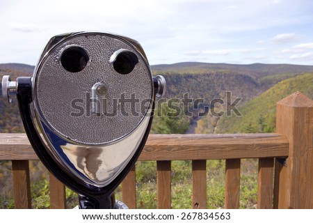 Observation binoculars at Grand Canyon of Pennsylvania, USA