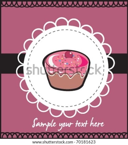 Pink Cupcake Stock Vector Illustration 70181623 : Shutterstock