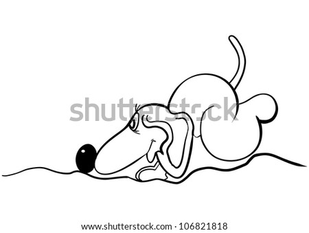 This illustration depicts a funny sniffing dog