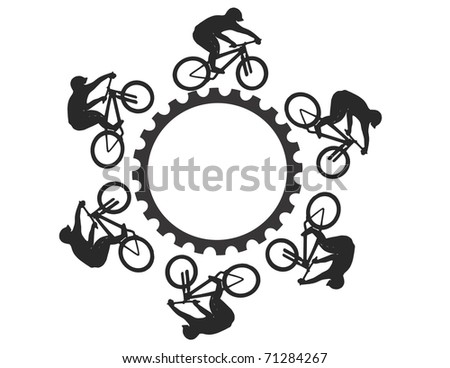 Mountain Biking Gear on Mountain Bike Riders Around Bike Gear Stock Vector 71284267
