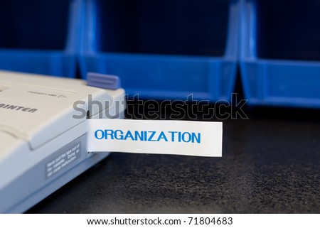 Label maker machine with various labels for organization