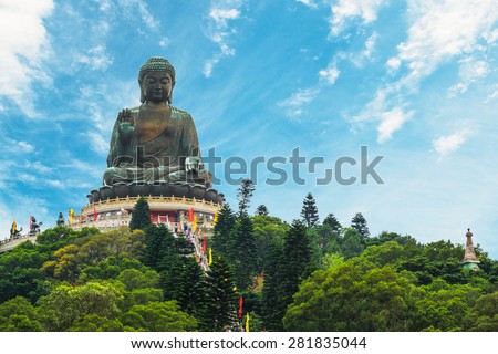 The enormous Tian Tan Buddha at Po Lin Monastery in Hong Kong.