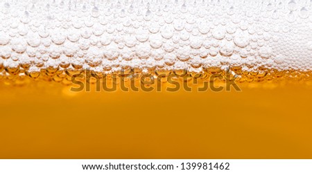 Close up macro of beer bubbles background