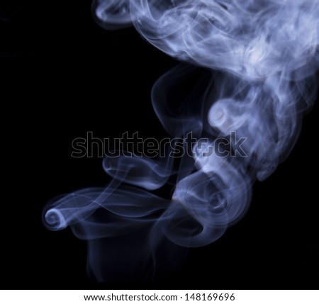 Abstract cigar smoke on a black  background