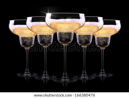 luxury champagne glass on a black background