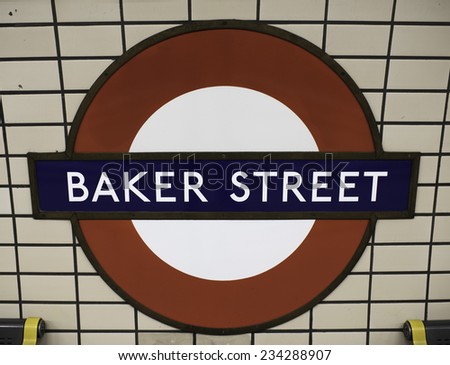 LONDON, UK -16 November 2014: Baker Street tube station is a station on the London Underground. Baker Street station was opened by the MR on 10 January 1863. 16 November 2014
