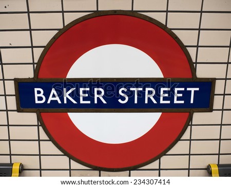 LONDON, UK -November 16, 2014: Baker Street tube station is a station on the London Underground on Nov. 16, 2014.. Baker Street station was opened by the MR on January 10, 1863.