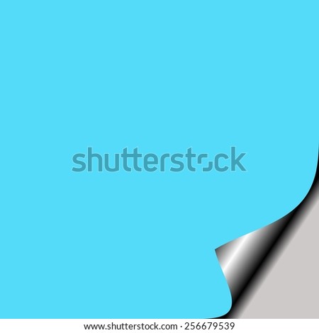 Blue stationary with abstract page curl at bottom
