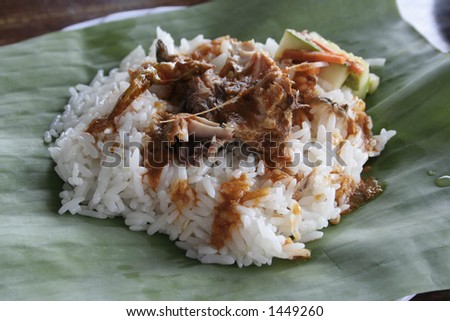 Nasi Dagang, is a Malaysian food that is a favourite snack especially in the east coast of the Malaysian Peninsula.