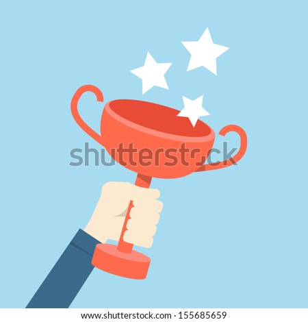 hand holding trophy vector hand holding trophy vector