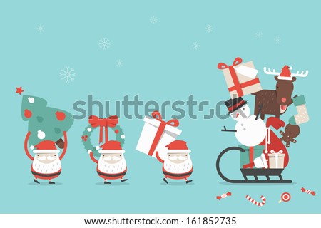 Christmas cartoon background vector Christmas cartoon background vector