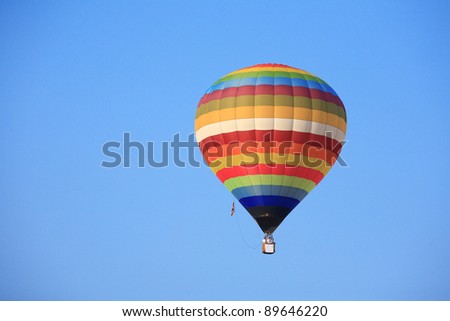 hot air balloon on clear blue sky.