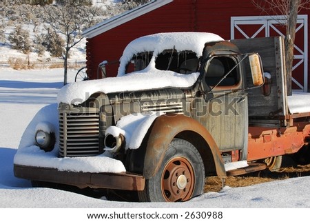 Snow covered Truck