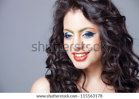 beautiful indian girl with creative makeup