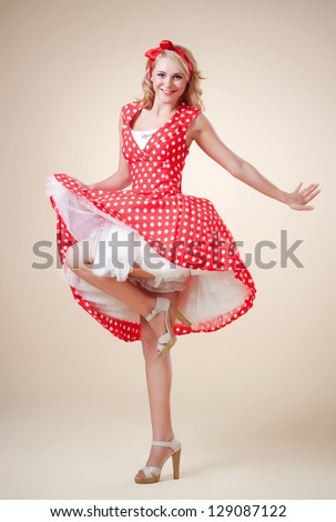 beautiful young girl in retro pin-up style