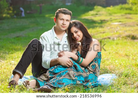 beautiful couple in park
