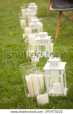 wedding decor on nature in summer day