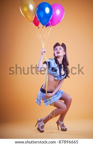 beautiful  pin up with balloons
