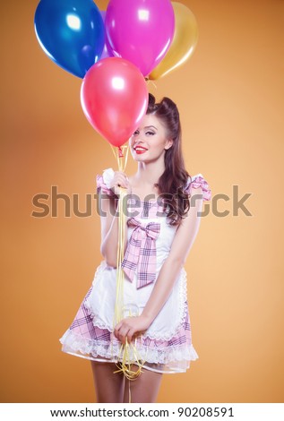 beautiful pin up with balloons