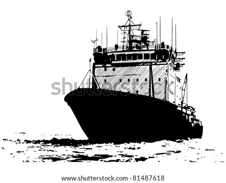 The Sketch Of A Ship Stock Vector Illustration 81487618 : Shutterstock