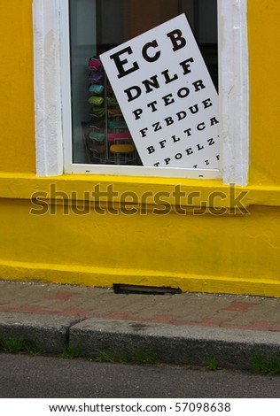 Eye optics shop window