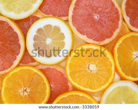 Slices of fruits
