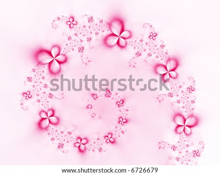 Garland of flowers on a white background