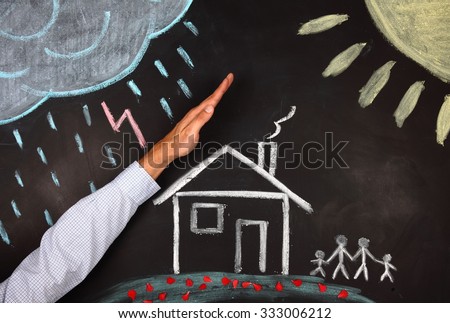 hand protect a house