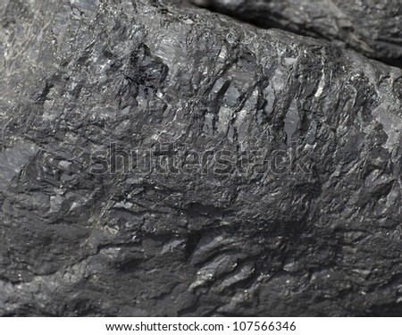 black coal surface on the mining area