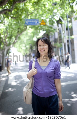 Shopping woman on Shanghai street,china