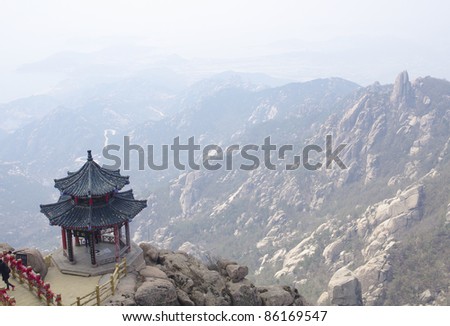 stone pagoda on the East Peak of the holy mountain laoshan,china