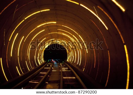 Shanghai sight seeing tunnel  under Huangpu  river