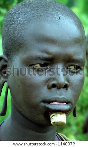 African lady with piercing.