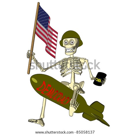 Cartoon American Soldier