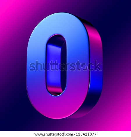 Number 0 From Blue-Magenta Solid Alphabet. There Is A …