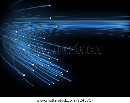 Black and blue wallpaper 3d digital art of the blue optical fibres dinamic 