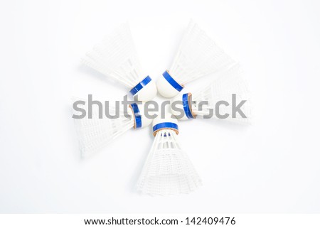 Badminton isolated on a white background