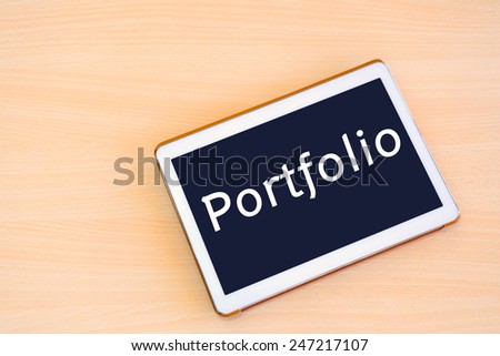 Tablet pc with text \