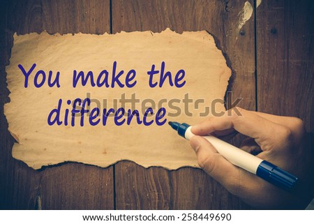 you make the difference concept